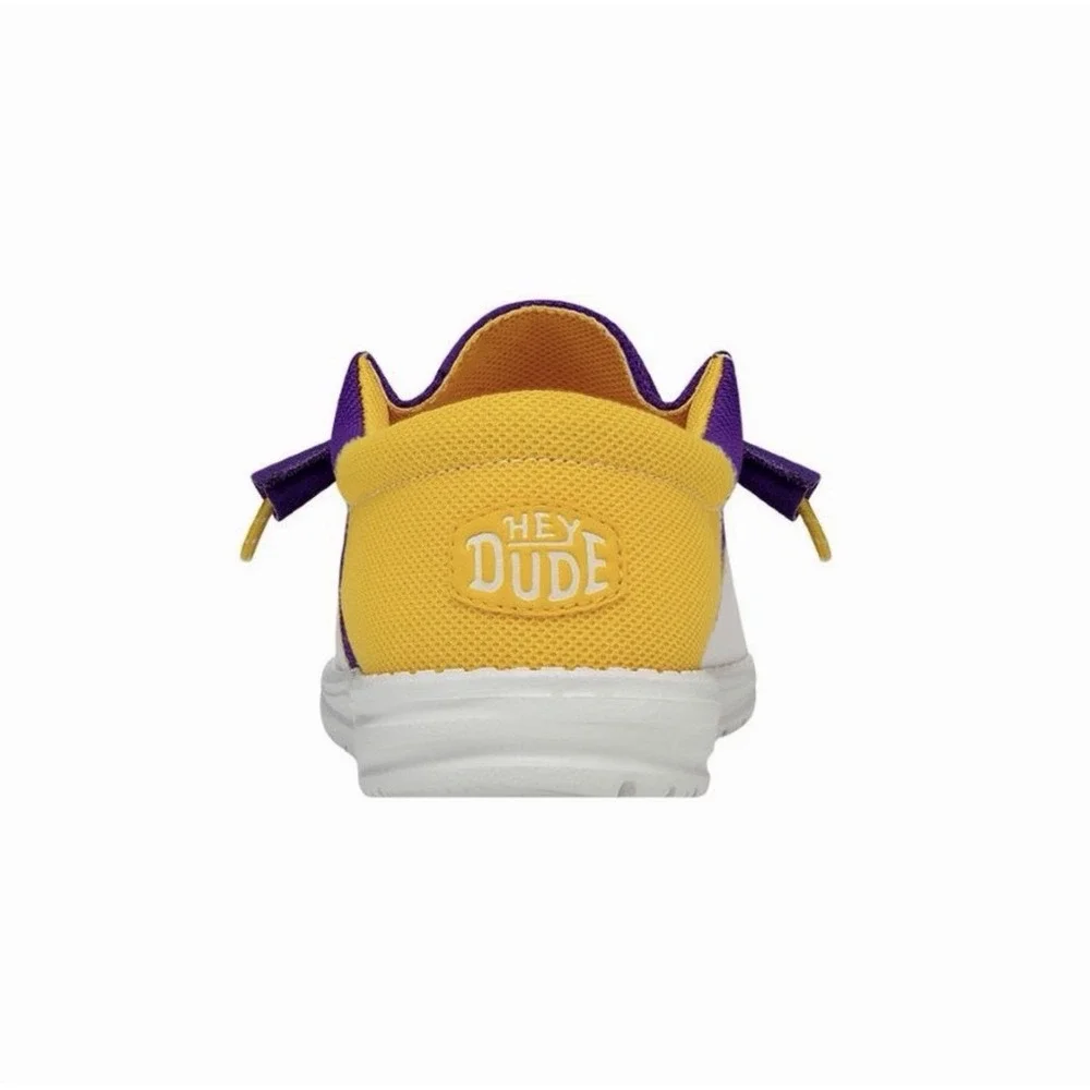 Hey Dude Wally LSU Men 11 Purple Gold Slip On Shoes Tigers NCAA College Football